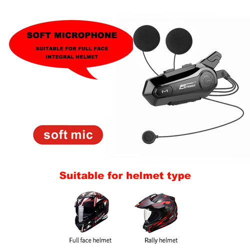 1/2Pcs Bluetooth Motorcycle Helmet Intercom Headset 1000M For 2 Rider