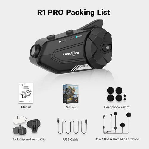 Freedconn R1 Pro Bluetooth Motorcycle Intercom Helmet Headset Group