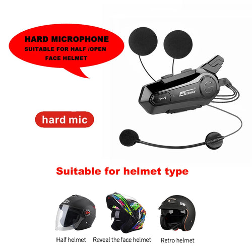 1/2Pcs Bluetooth Motorcycle Helmet Intercom Headset 1000M For 2 Rider