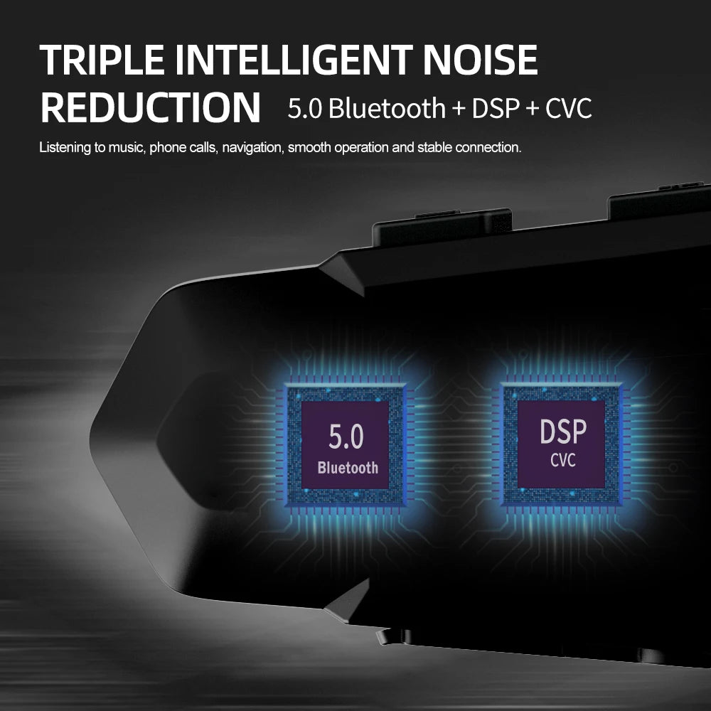1/2Pcs Bluetooth Motorcycle Helmet Intercom Headset 1000M For 2 Rider