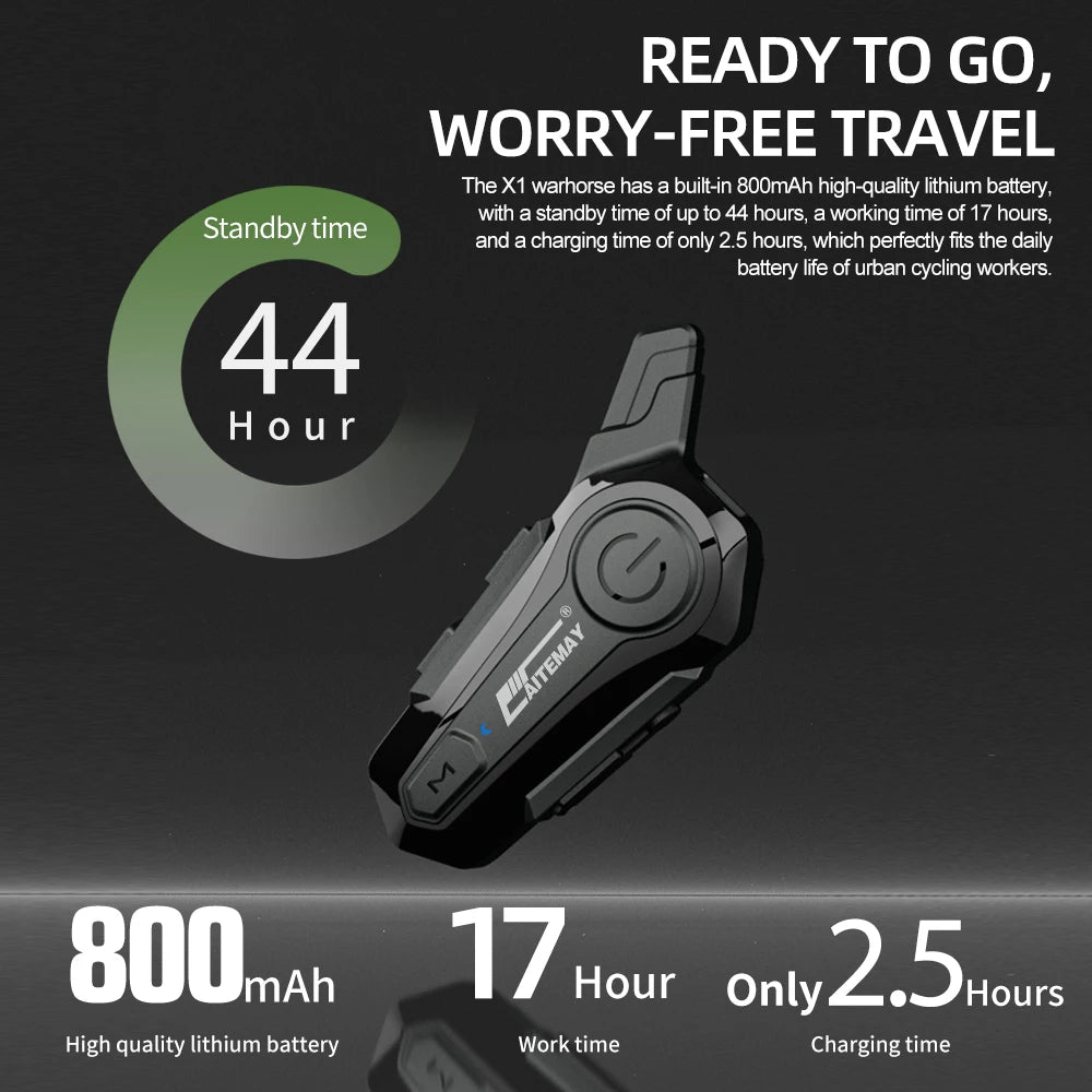 1/2Pcs Bluetooth Motorcycle Helmet Intercom Headset 1000M For 2 Rider