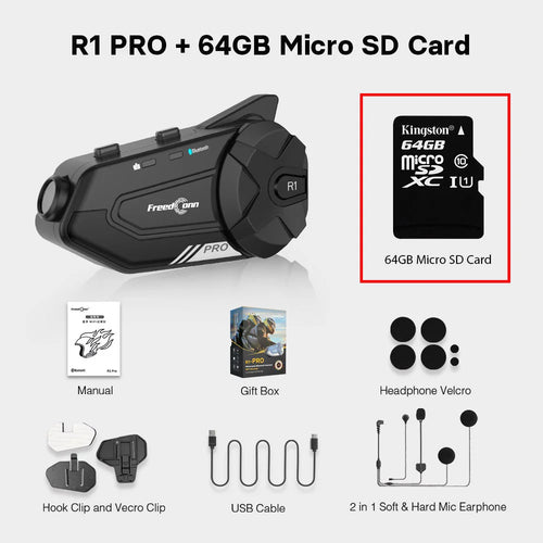 Freedconn R1 Pro Bluetooth Motorcycle Intercom Helmet Headset Group