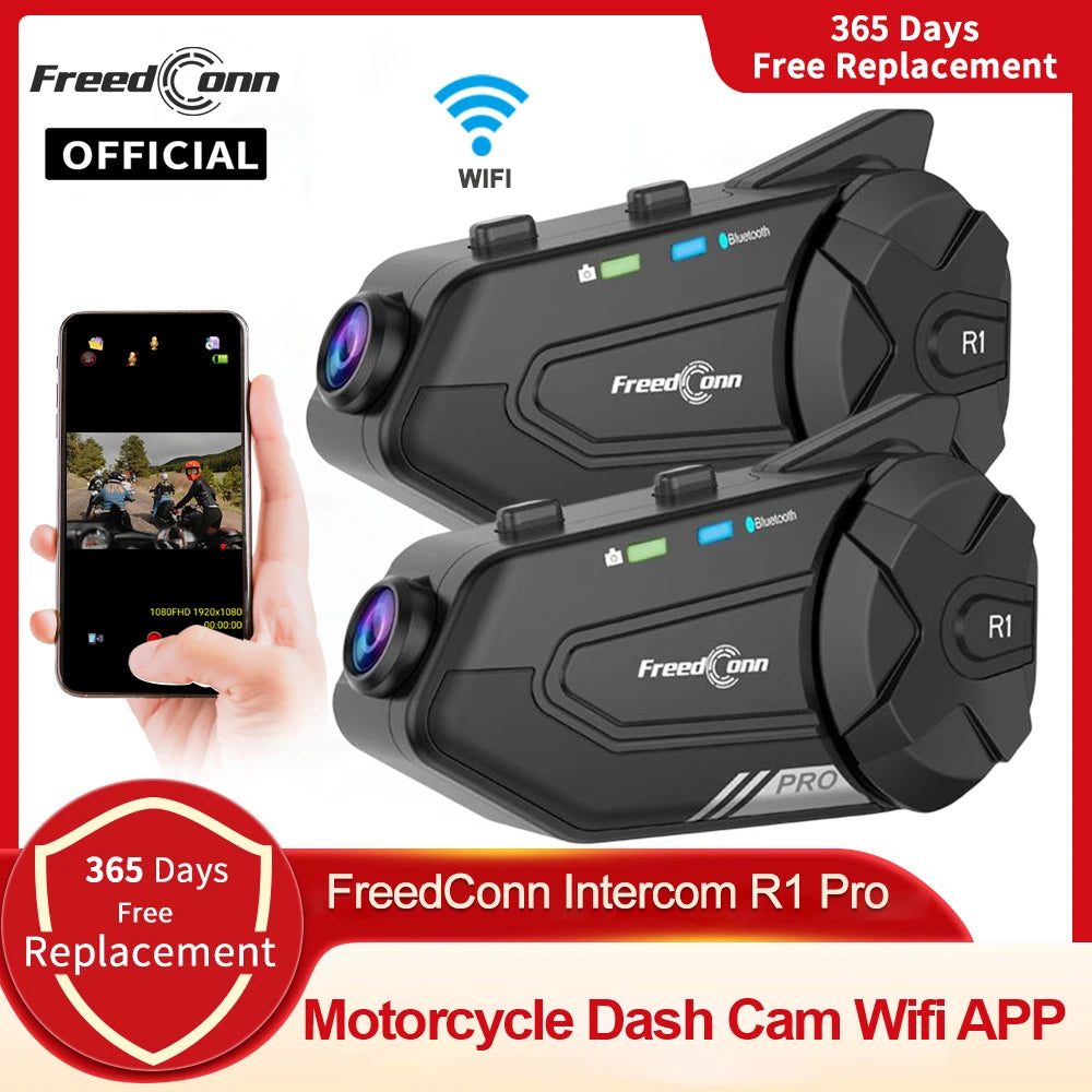 Freedconn R1 Pro Bluetooth Motorcycle Intercom Helmet Headset Group