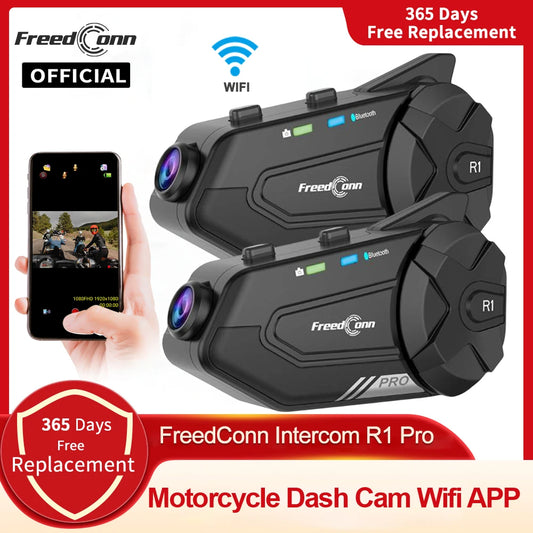 Freedconn R1 Pro Bluetooth Motorcycle Intercom Helmet Headset Group